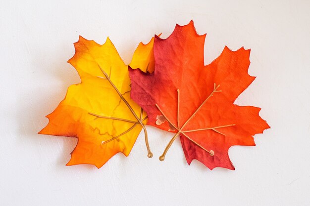 Artificial handmade maple leaf made from fabric