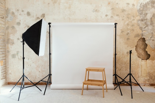 Oggetti di scena dell'artista per la fotografia in studio