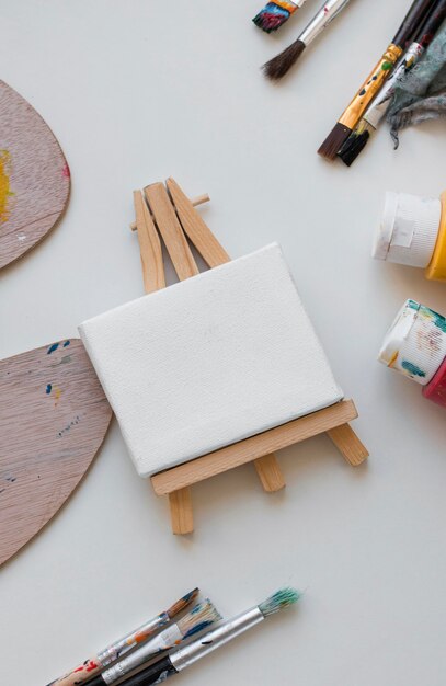 Artist props on table