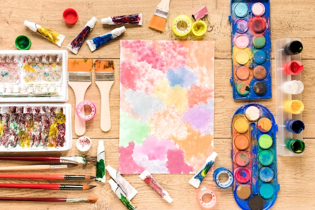 Artist tools on desk