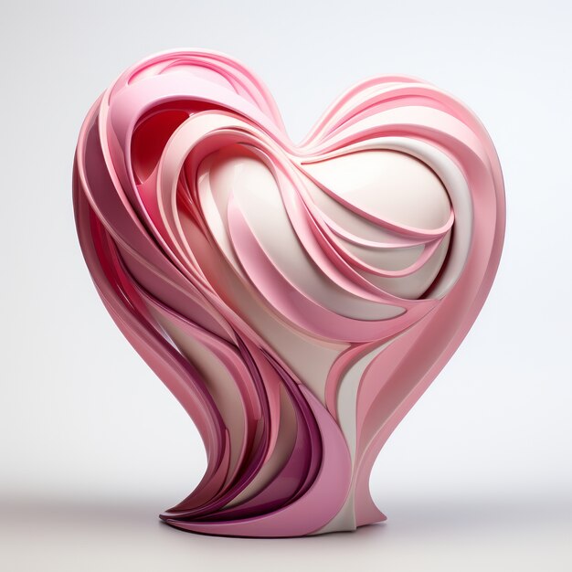 Free photo artistic heart with abstract shape in studio