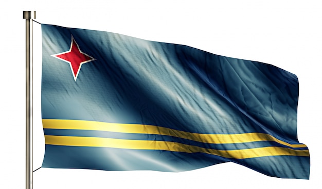 Foto gratuita aruba bandiera nazionale isolato 3d sfondo bianco