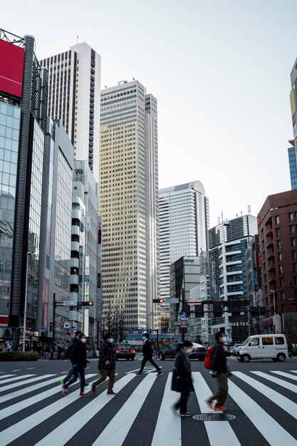 Asian country people urban landscape