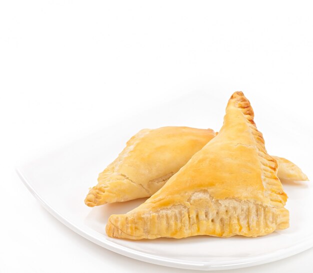 Asian cuisine- chebureki. Pasties isolated .