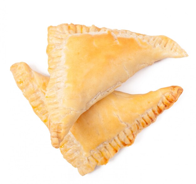 Asian cuisine- chebureki. Pasties isolated .