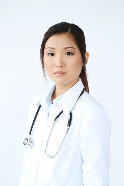 Asian female doctor posing, medicine specialist