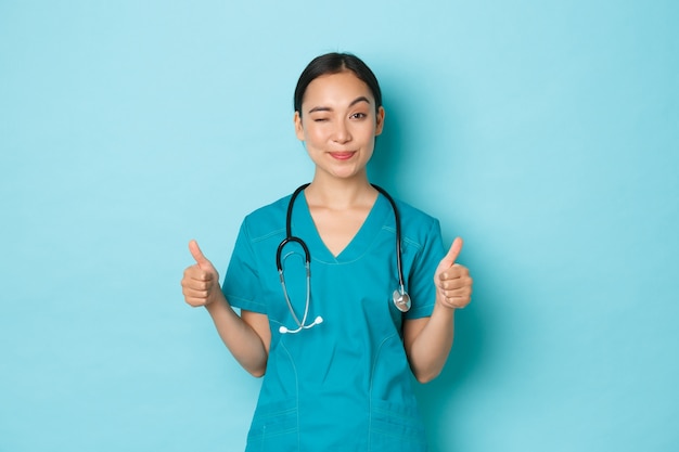 Asian healthcare female posing