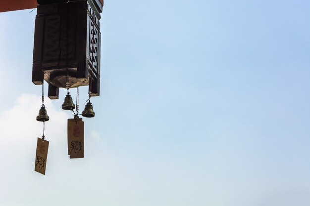 Asian lamp of a building