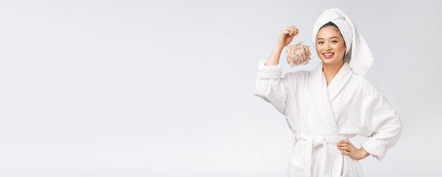 Asian woman being happy with the shower Studio concept