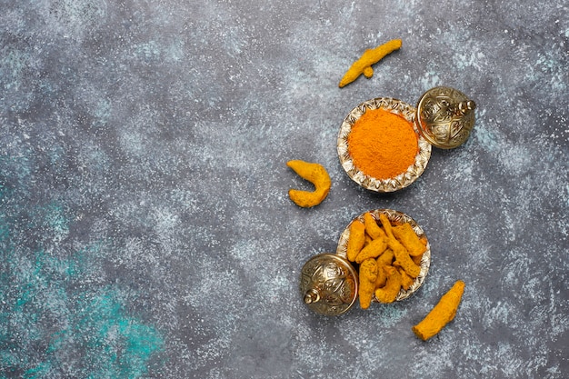 Free photo assorted spices on kitchen table