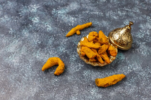 Free photo assorted spices on kitchen table