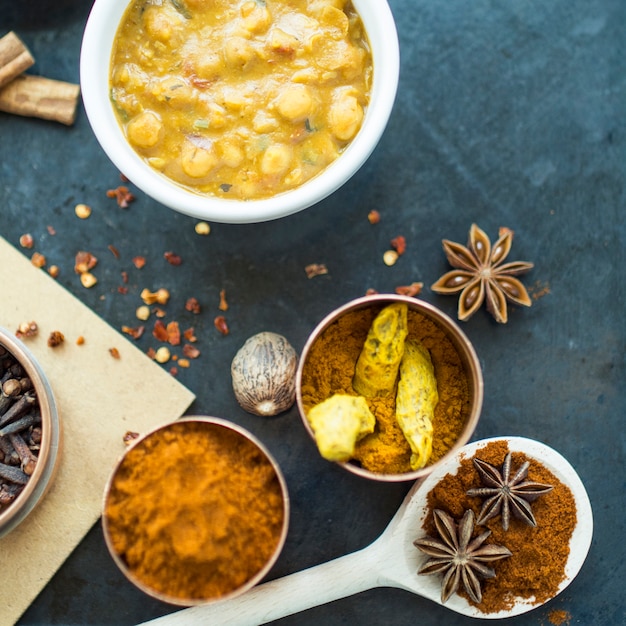 Assorted spices near stew