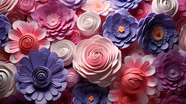 Assortment of abstract 3d flowers