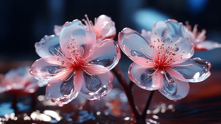 Free Photo assortment of abstract 3d flowers
