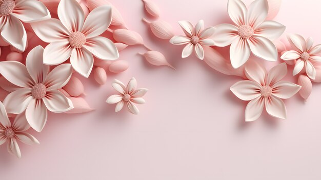 Assortment of abstract 3d flowers