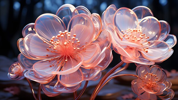 Assortment of abstract 3d flowers