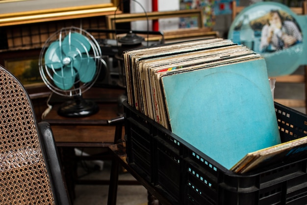 assortment of antiques market objects