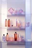 Free photo assortment of beauty products arranged on shelf