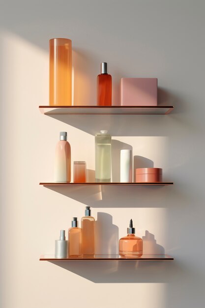 assortment of beauty products displayed on shelf