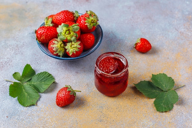 Assortment of berry jams,top view