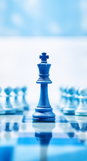 Free photo assortment of blue chess pieces