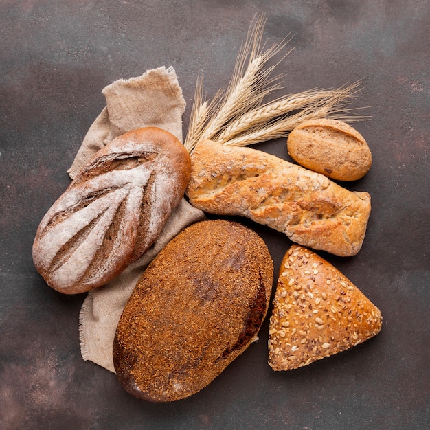 Assortment Of Bread With Jute Cloth