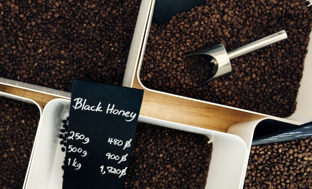 Assortment of coffee beans