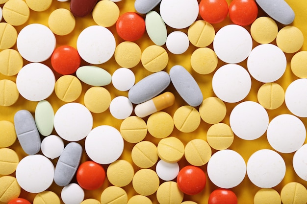 Assortment of colorful pills