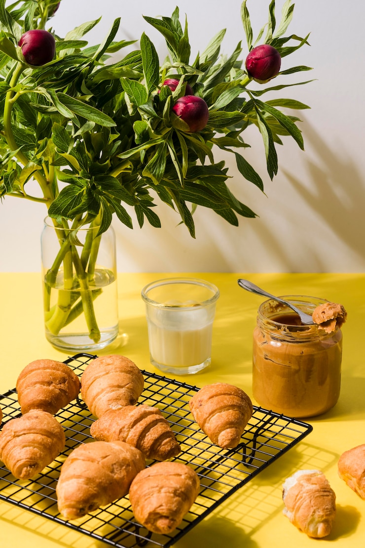 Free Photo assortment of croissants with peanut butter