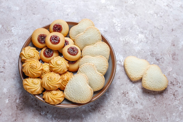 Assortment of delicious fresh cookies.