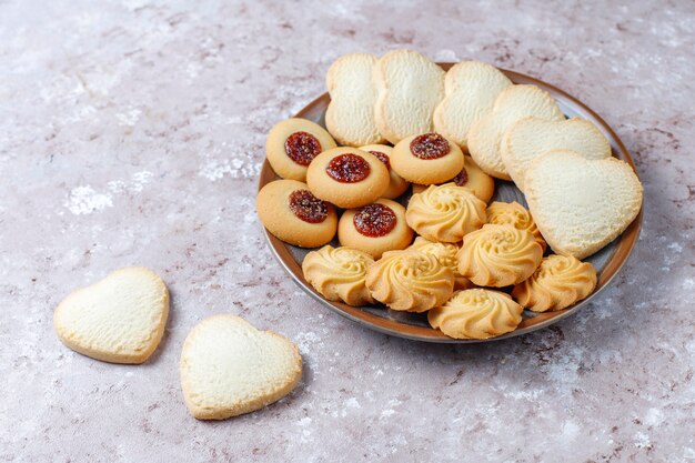 Assortment of delicious fresh cookies.