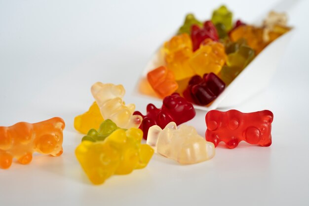 Assortment of delicious gummy bears