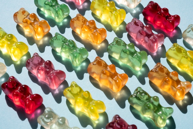 Assortment of delicious gummy bears