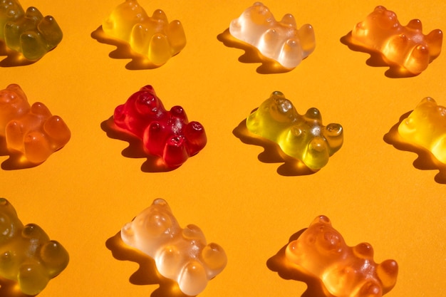 Assortment of delicious gummy bears