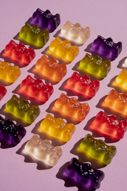 Assortment of delicious gummy bears