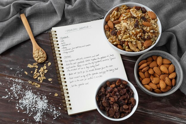 Assortment of delicious ingredients in the kitchen