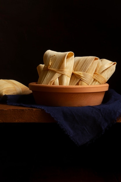 Assortment of delicious traditional tamales