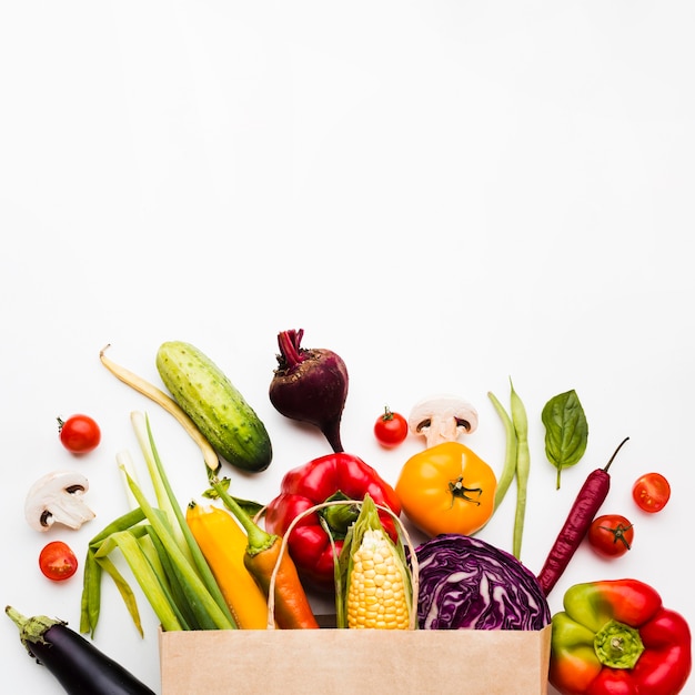 Assortment of different fresh vegetables