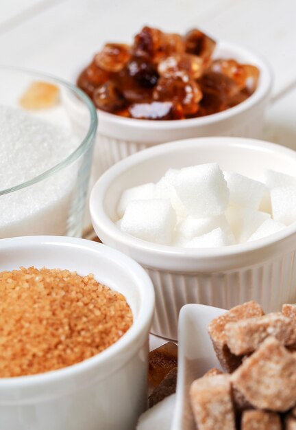 Free photo assortment of different types of sugar