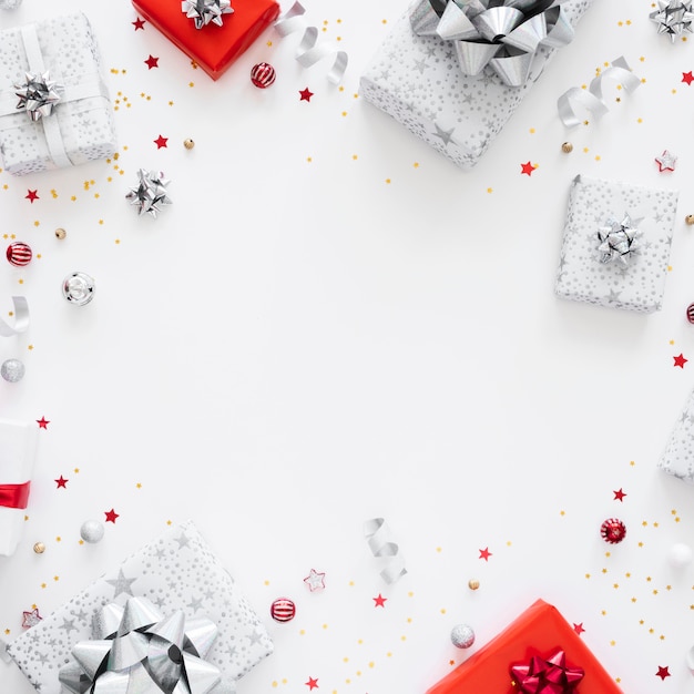 Assortment of festive wrapped presents