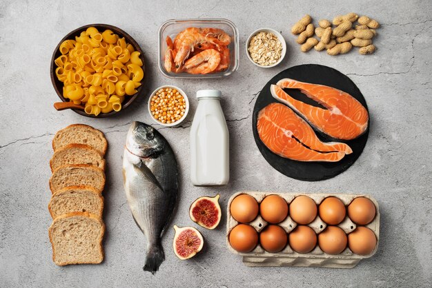 assortment of food that can cause allergic reaction in people