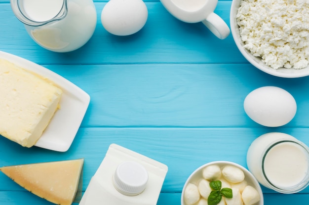 Assortment of fresh cheese ready to be served