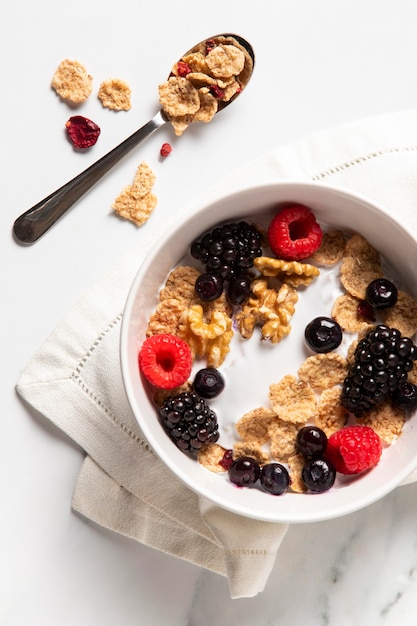 Assortment of healthy bowl cereals