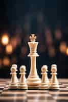 Foto gratuita assortimento di pezzi degli scacchi monocromatici