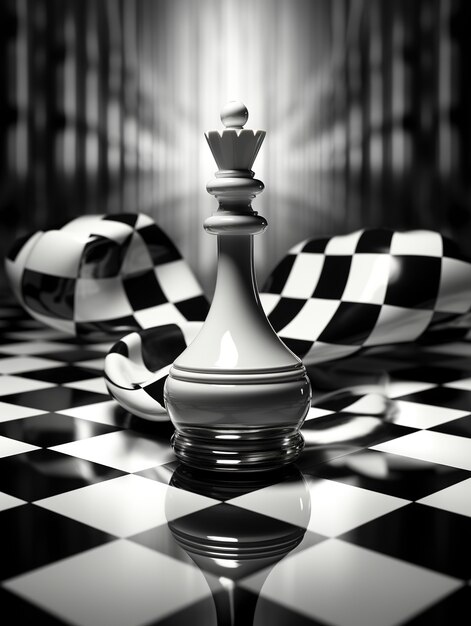 Free photo assortment of monochrome chess pieces