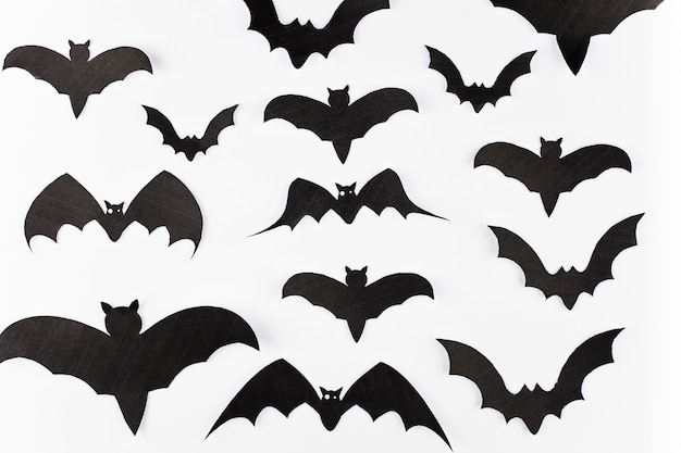 Free photo assortment of paper bats decoration