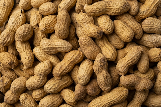 Assortment of peanuts with shells