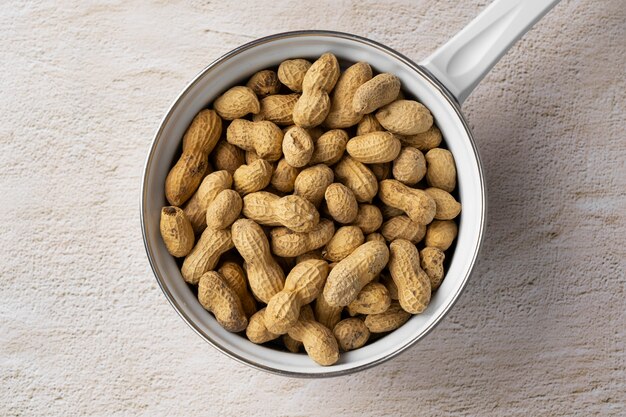 Assortment of peanuts with shells