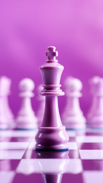 Free photo assortment of pink chess pieces