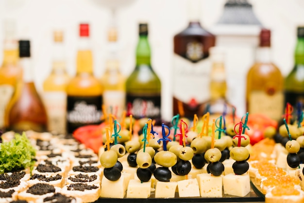 Free photo assortment of snack presented on a table